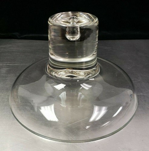 Mid Century Modern Krosno Art Glass Controlled Bubble Pedestal Centerpiece Bowl - Picture 5 of 8