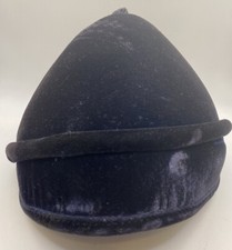 Vtg Deep Purple Velveteen Equestrian Riding Hat With Tassel-Small Woman Size EVG