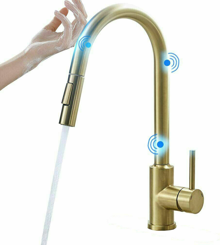 Touch Sensor Kitchen sink Faucet Pull Down Sprayer Swivel Mixer Tap With Cover