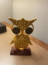 Fun RETRO  LIBBY  Metal Owl Earring Holder Jewelry Organizer 1960's  1970's