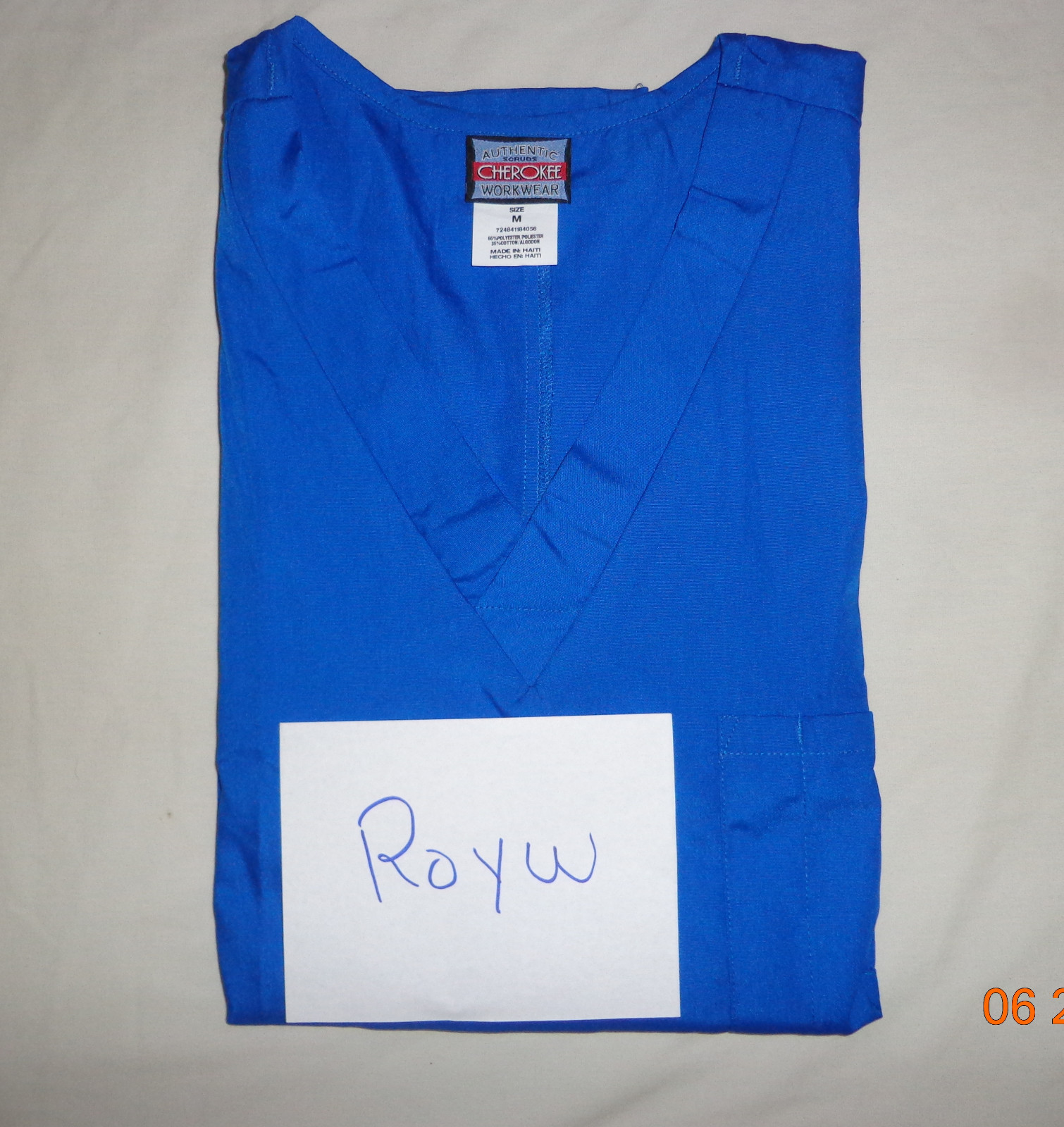 Cherokee Unisex Scrub Top Tunic V neck With pocket Style 4777 Size