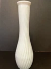 E.Brody Co. Vintage Milk Glass Vase Swirl Pattern 9” No Chips Or Cracks