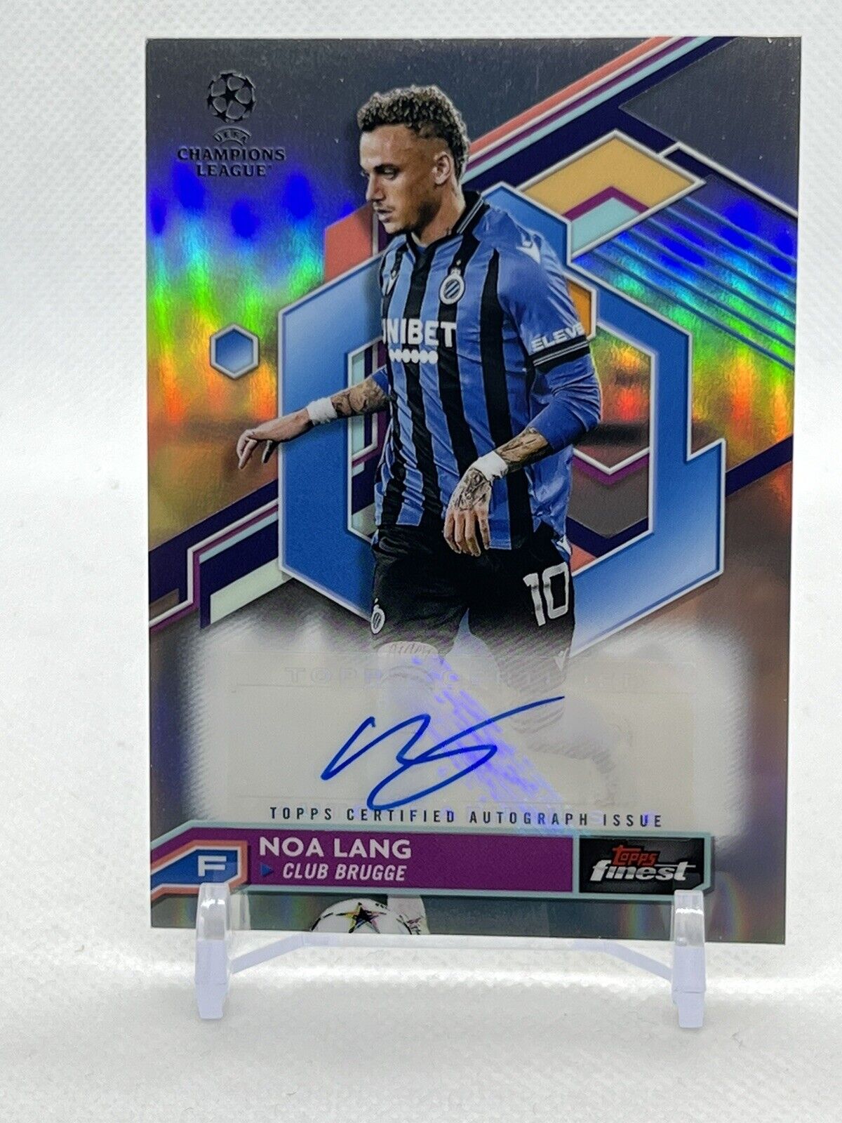 NOA LANG AUTO 2021-22 Topps Finest UEFA Champions League # BA-NL CLUB BRUGGE