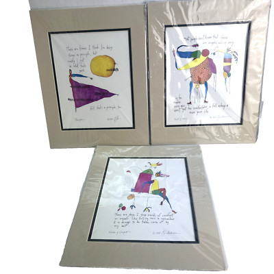 Lot of 3 Brian Andreas 1994 Signed Story People Prints Angels Of Mercy Comfort