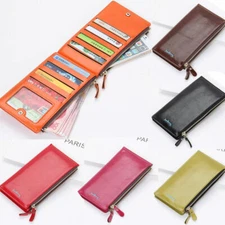 Womens Walllet RFID Blocking Bifold Multi Card Case Wallet with Zipper Pocket