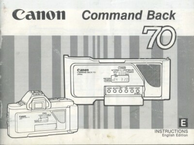 Canon Command Back 70 Instruction Manual
