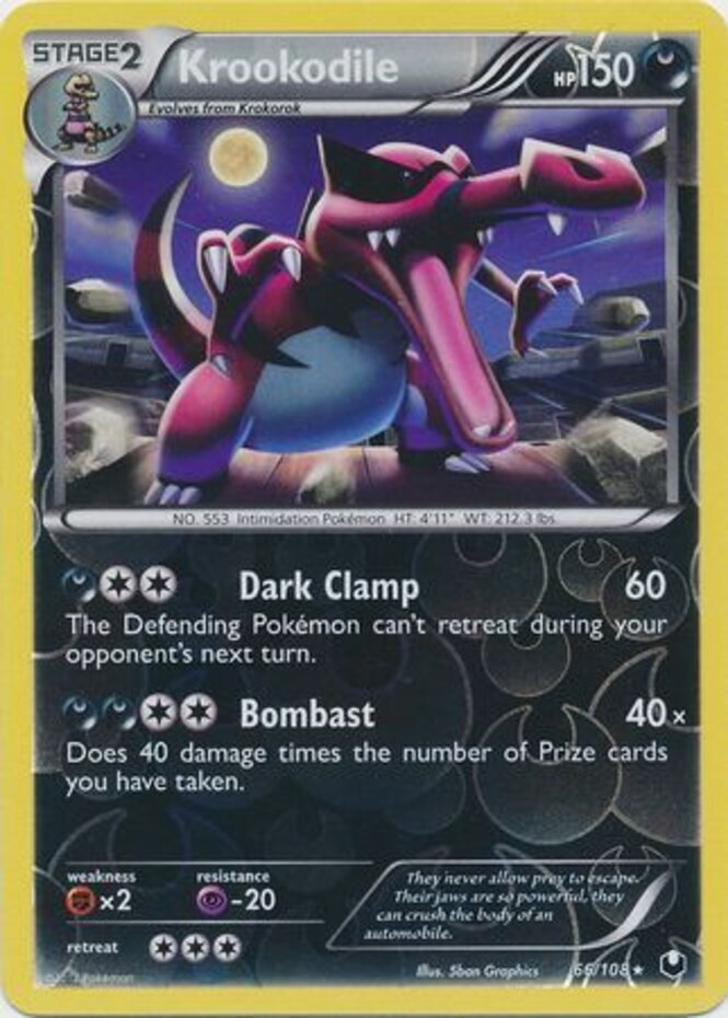 Krookodile - 66/108 - Holo Rare - Reverse Holo NM, English MTG Dark Explorers