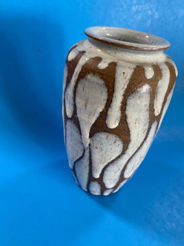 Japanische Tropfglasur Keramik Vase Marke OMC einzigartige Vase Mid Century, 7 1/4" - Bild 2 von 9
