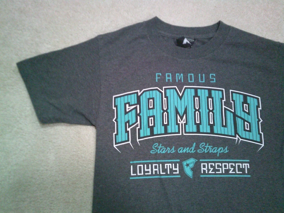 Camiseta Vintage Estrellas Famosas y Correas Para Hombre Pequeña Gris Familia Lealtad Respeto Foto 3 de 4