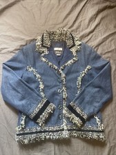 Yak Magik Denim Jacket Women’s S Fringed Cropped Lined Trucker Style