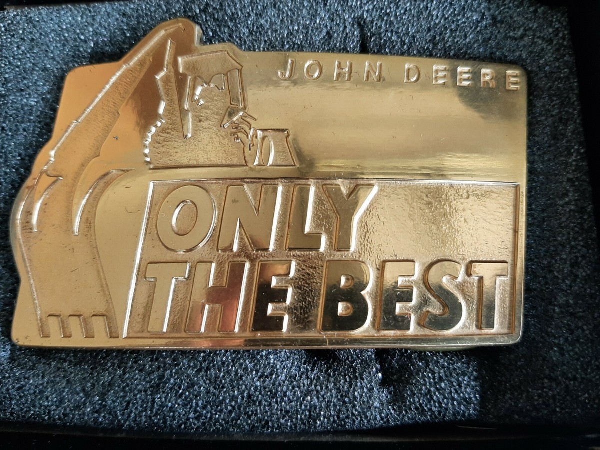 1991 John Deere ONLY THE BEST Gold Belt Buckle Moline  display picture 1