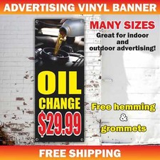 OIL CHANGE Advertising Banner Vinyl Mesh Sign auto repair shop service mechanic