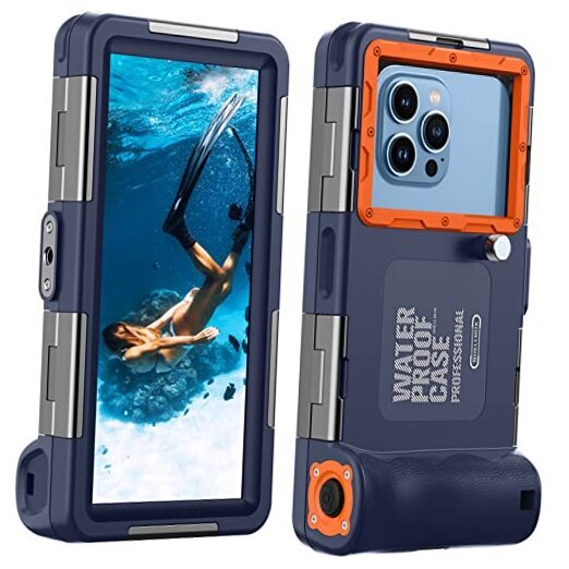 Lanhiem Underwater Diving Snorkeling Phone Case, IP68 Professional 50ft Blue