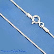 24" 1mm Round Snake 925 Solid Sterling Silver Neck Chain Necklace Made in Italy
