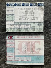 SAMMY HAGAR Ticket Stub 1983 1984 Concert Tour 2pc Lot MICHIGAN Cobo Arena