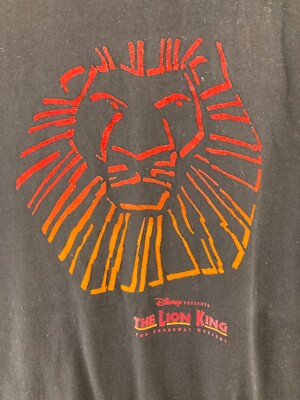 The Lion King Musical Mens TShirt Large Black Lion USA MADE Broadway