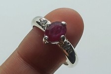 Natural 1 Carat Pigeon Red Ruby Sterling Silver 925 Handmade Women Elegant Ring