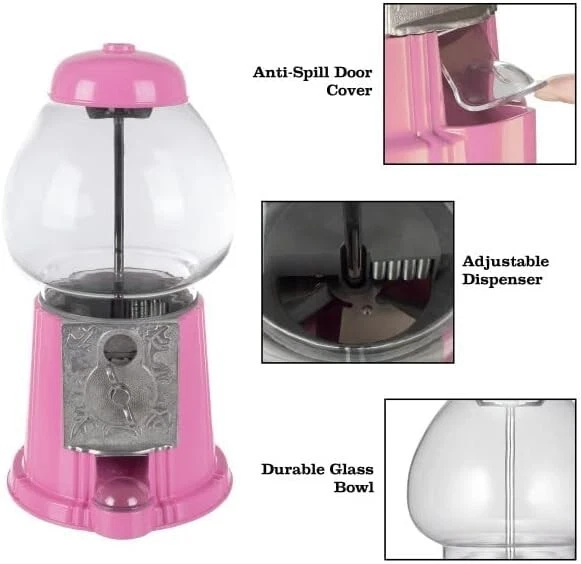 Great Northern Popcorn 83-DT5687-P Gumball Machine, 11", Pink - image 4 of 4