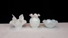 3 horn epergene flower bowl ruffled hopnail with a bowl and vase (mj19)