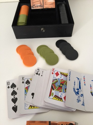 Curve Liz Claiborne Poker Set With Case Two Decks - 100 Chips - Picture 3 of 7