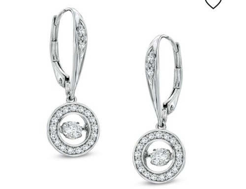 1/2 CT. T.W. Diamond Unstoppable Love Frame Drop Earrings in 10K White Gold