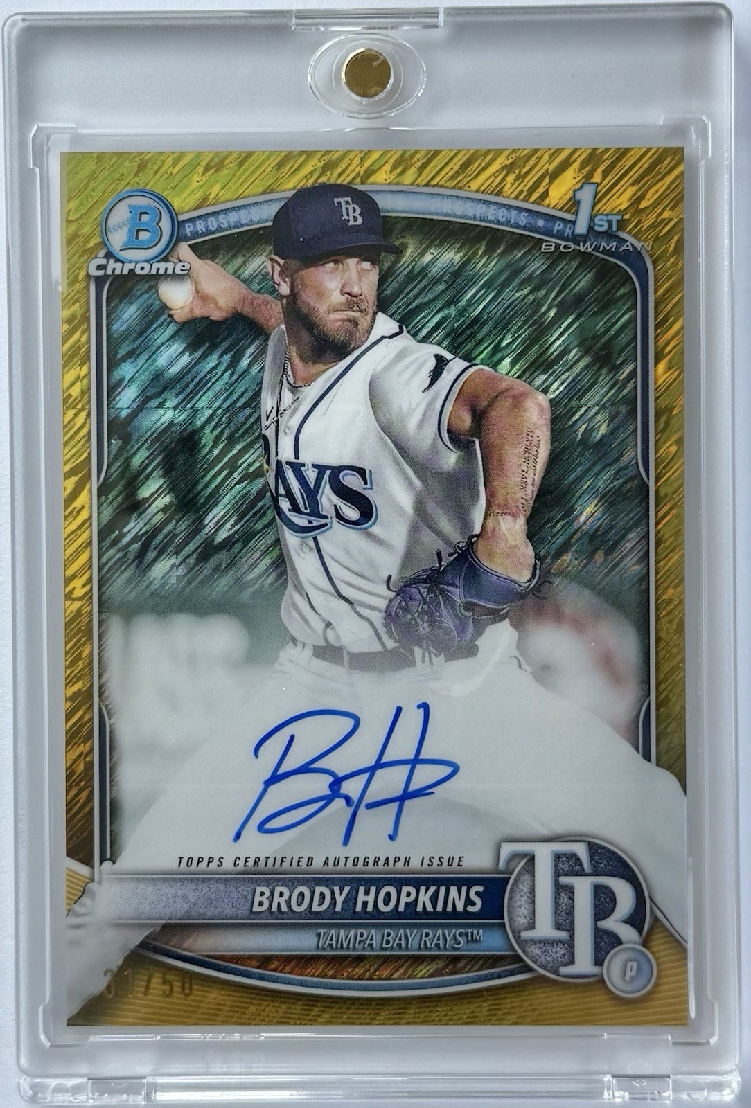 Brody Hopkins | 2025 Bowman Chrome Prospects 1st Autograph Gold Shimmer /50