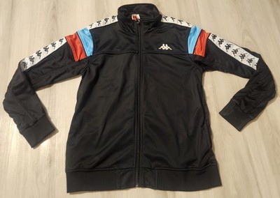 Kappa 222 Banda Merez Slim Track Jacket Black White Men Sz M Full Zip Omini Logo