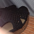 SO Women’s Black Woven Strappy Ankle Strap Buckle Cork Wedge Sandals US 5 — photo 5