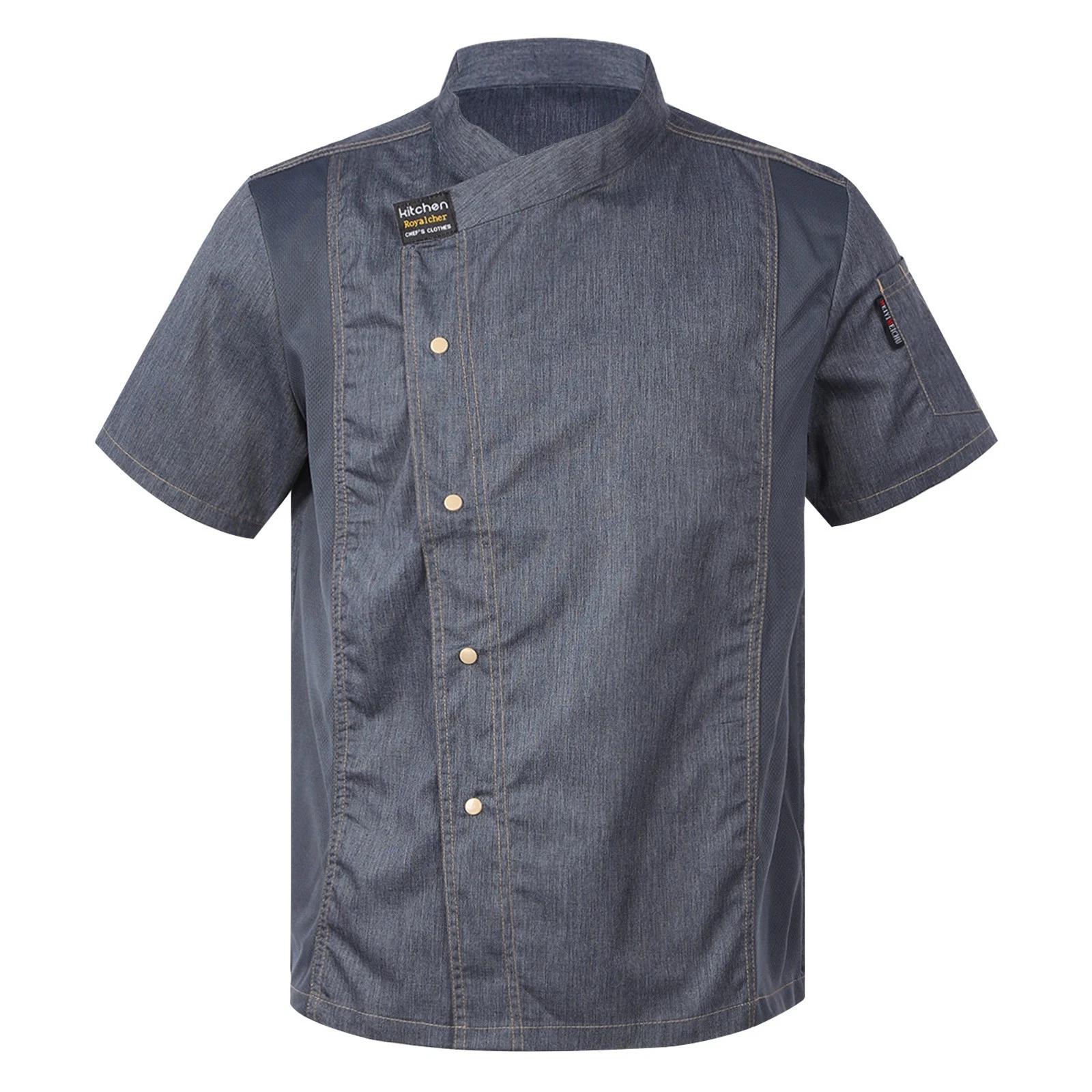 US YiZYiF Unisex Men Short Sleeve Chef Jacket Chef Coat Hotel Restaurant Canteen image 3