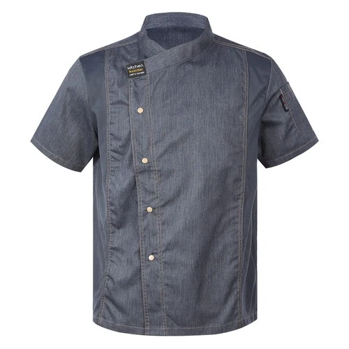 US YiZYiF Unisex Men Short Sleeve Chef Jacket Chef Coat Hotel Restaurant Canteen image 3