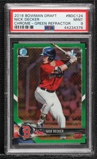 2018 Bowman Draft Chrome Green Refractor 45/99 Nick Decker PSA 9 MINT kf4