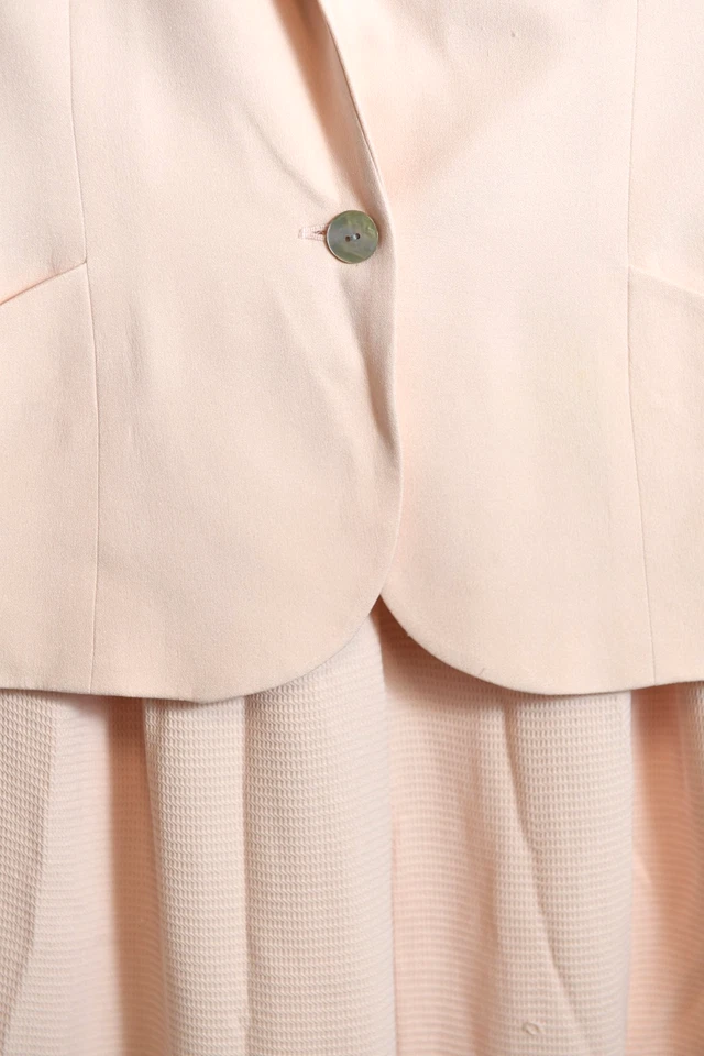 Conjunto de vestido y chaqueta blazer vintage Henri Bendel 100 % seda rosa ballet suave Foto 3 de 4