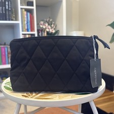 Vera Bradley Diamond Quilted Medium Cosmetic Bag Moonless Night Black NWT