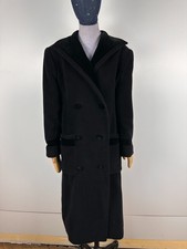 Valentino Miss V Vintage Wool Double Breasted Coat Black Women's Size 42
