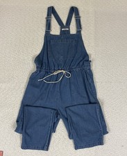 Lelis Blue Denim Bib Romper Women s M/Elastic...