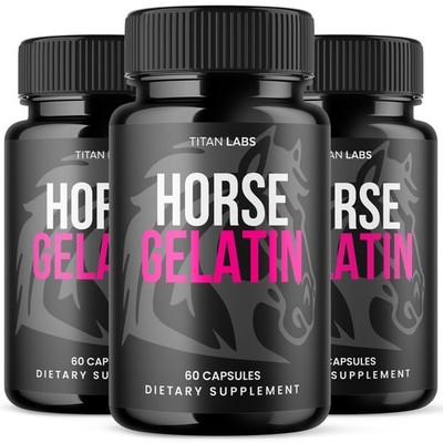 (3 Pack) Horse Gelatin Advanced Male Support Supplement HorseGelatin 180 Capsule