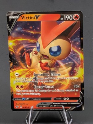Pokemon TCG Victini V Sword & Shield Base Set 025/202 Holo Ultra Rare 