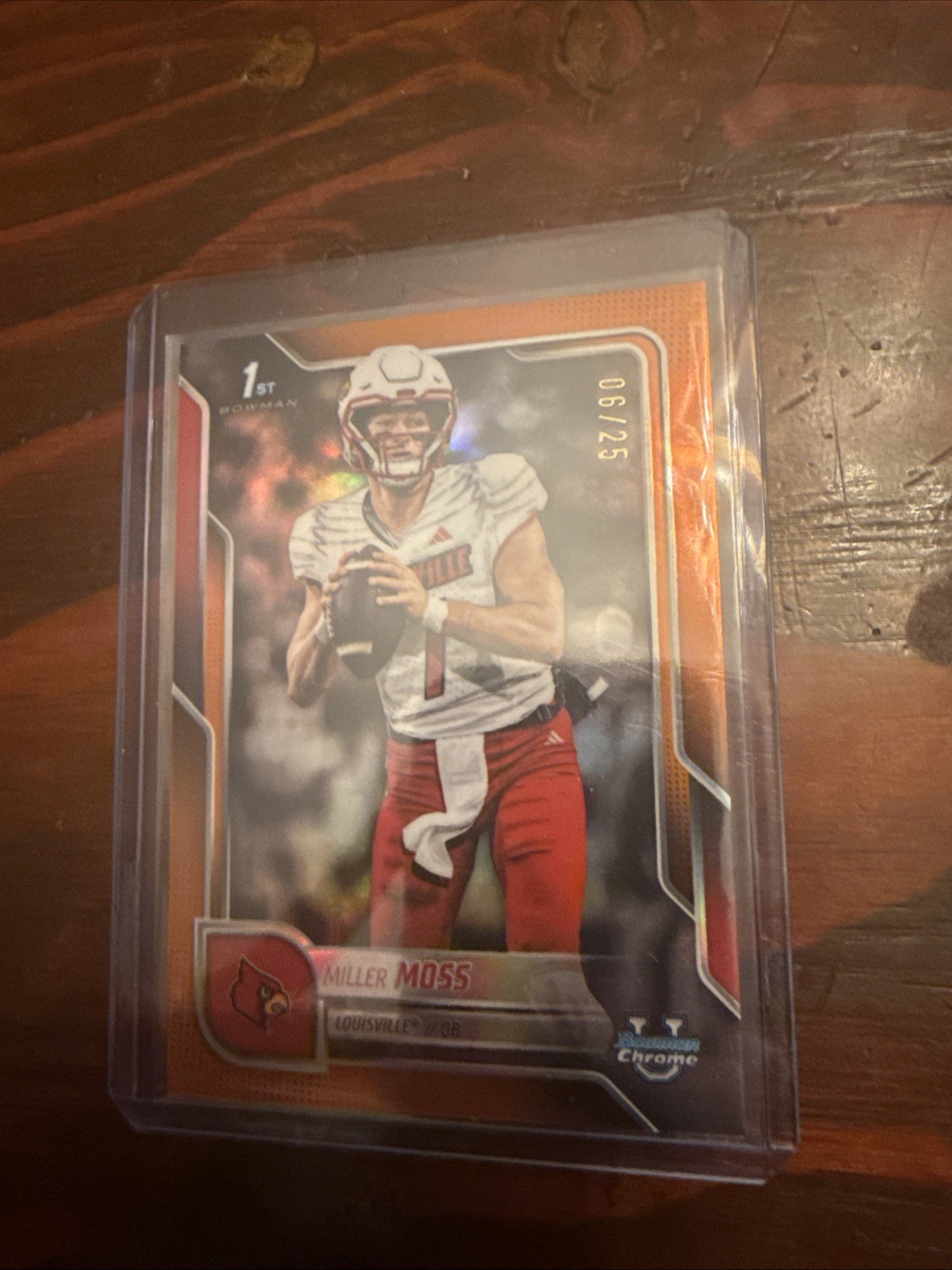 2025 Bowman University Chrome Miller Moss #141 Orange Refractor /25 (RC)