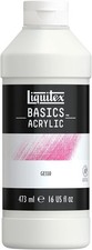 Quality BASICS Gesso Medium for Acrylic Paint - 16-oz Chip Resistant Bottle