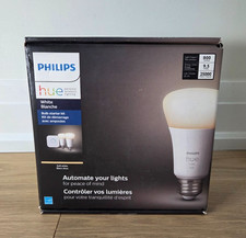 Philips Hue Soft White Bulb Starter Kit 2 Bulbs Bridge 2700K A19 Brand New