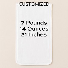 Custom Birth Stats Burp Cloth Baby Weight Length Burp Cloth Minimalist New