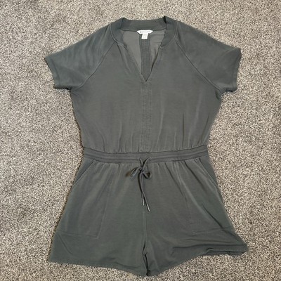 Athleta Balance Romper Soft Tencel Bali Green Super Soft Womans Size Large