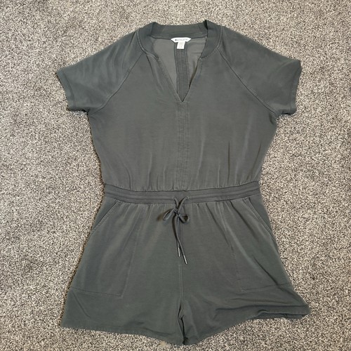Athleta Balance Romper Soft Tencel Bali Green Super Soft Womans Size Large