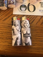 New 2 Bic Lighters Vintage Marilyn Monroe Pin Up Calendar