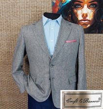 CROFT  BARROW Men  s 46R SPRING  SUMMER Pure Silk Sport Coat Black White  Gray