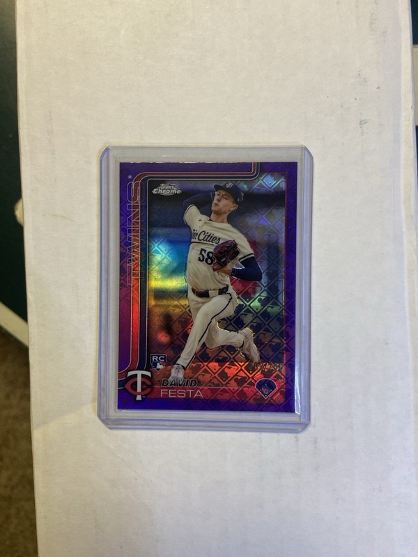 2025 Topps Chrome Logofractor Purple Refractor /250 David Festa #156 Rookie RC