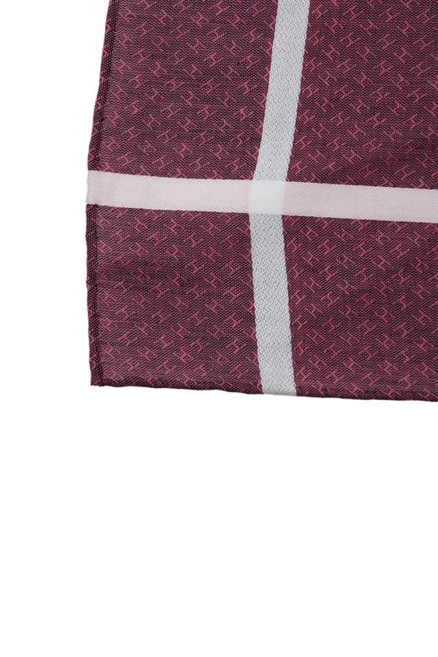 Bufanda cuadrada con detalle de rayas de algodón púrpura 18" x 18" Hermes para mujer Foto 2 de 4