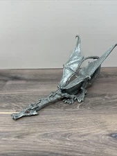 Vintage Radcliff Pewter Stalking Dragon, Red Crystal Eye.