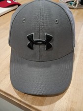 Under Armour Hat Cap Mens Youth S/M Gray Black Logo UA Classic Fit