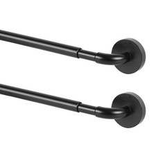 TYRON 2 Pack Magnetic Curtain Rod for Metal Doors Adjustable 18-30 Inch, 3/8 ...